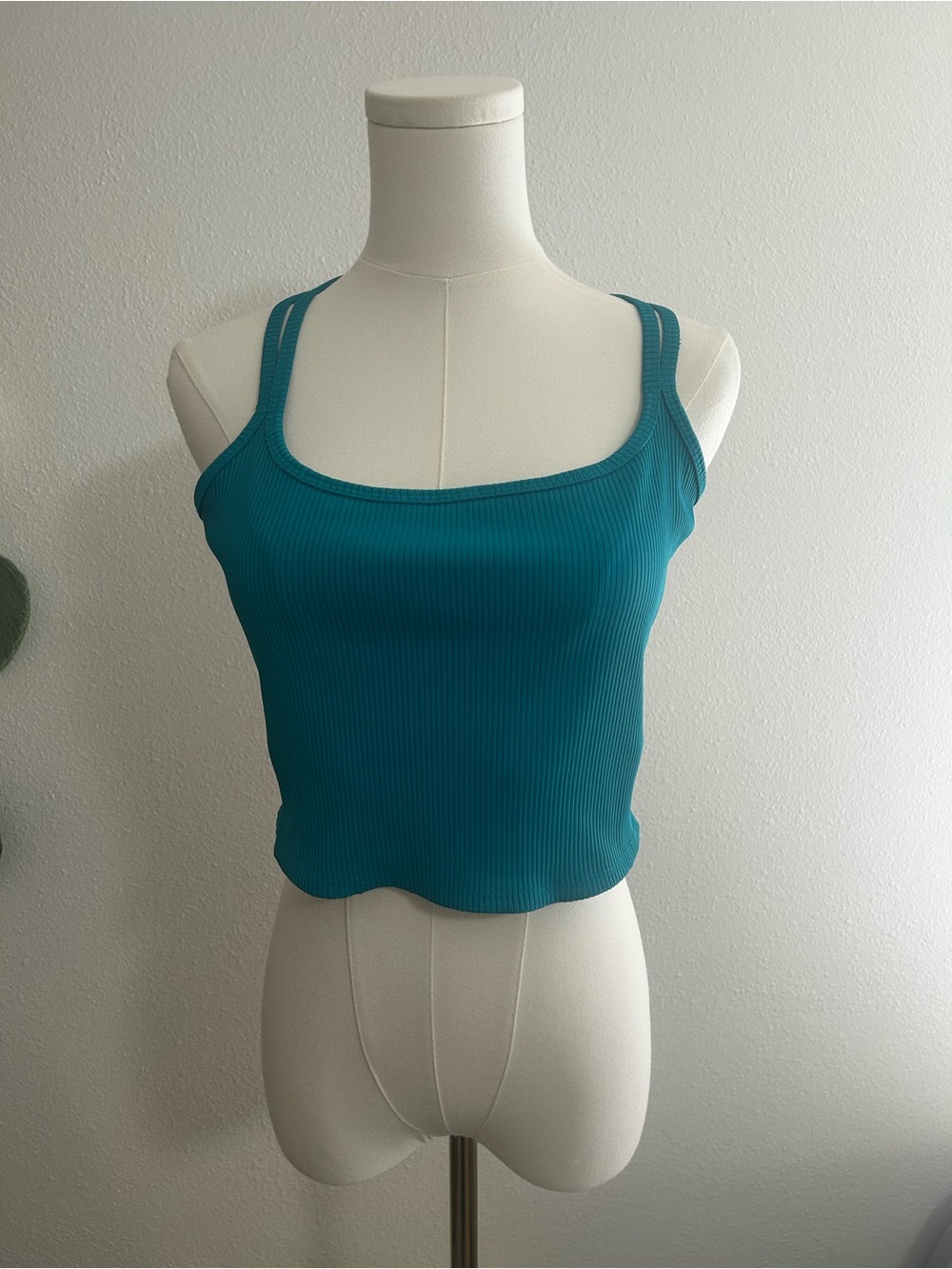Carbon38 Teal Ribbed Cami Bra